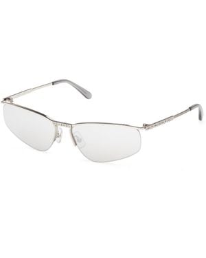 Gcds Gd0071 16C Sunglasses Metal Smoke Geometric Normal - Black