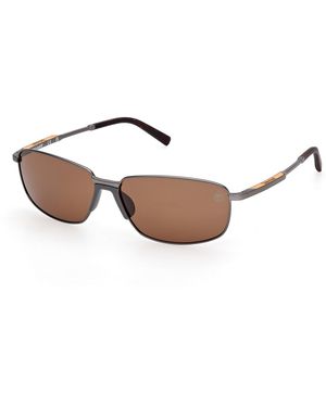 Timberland Tb00041 09H Sunglasses Metal Squared Polarized - Black