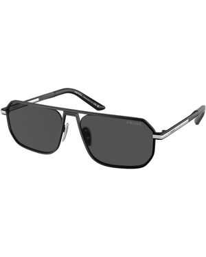 Prada Pr A53S 1Bo5S0 Sunglasses Metal Pillow Normal - Black