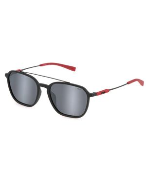 Fila Sfi524 507P Sunglasses Injected Geometric Mirror - Black