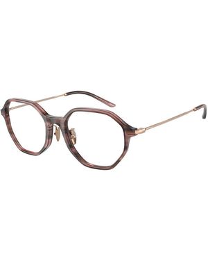 Giorgio Armani Ar7234 5961 Optical Frames Acetate Transparent Geometric Normal - Black