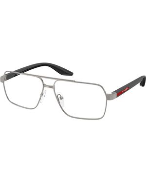 Prada Linea Rossa Ps 51Tv 5Av1O1 Optical Frames Metal Transparent Squared Normal - Black