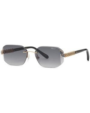 Chopard Schm51S 300 Sunglasses Metal Smoke Geometric Anti-Glare Nuanced - Black