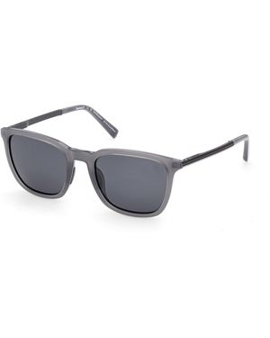 Timberland Tb00087 20D Sunglasses Injected Smoke Squared Polarized - Black