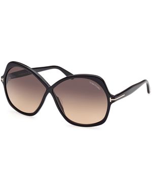 Tom Ford Ft1013 Rosemin 01B Sunglasses Acetate Butterfly Normal Shaded - Black