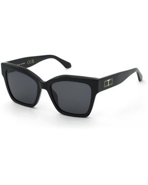 Twinset Stw141 700 Sunglasses Acetate Smoke Squared Normal - Black
