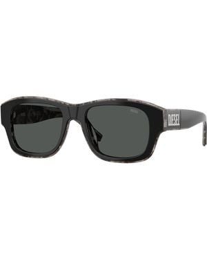 DIESEL Dl2020U 206887 Sunglasses Acetate Squared Normal - Black