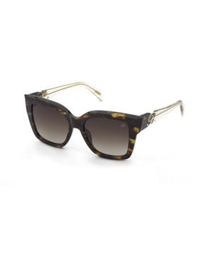 Blumarine Sbm887 0U30 Sunglasses Acetate Squared Normal Shaded - Black