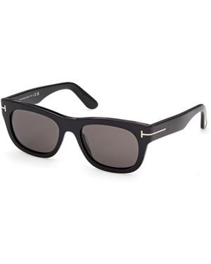 Tom Ford Ft1334 Marshall-02 01A Sunglasses Acetate Smoke Squared Normal - Black
