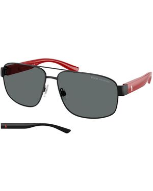 Polo Ralph Lauren Ph3156 922381 Sunglasses Metal Pilot Polarized - Black