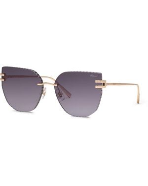 Chopard Schl54M 300 Sunglasses Metal Smoke Squared Anti-Glare Nuanced - Black