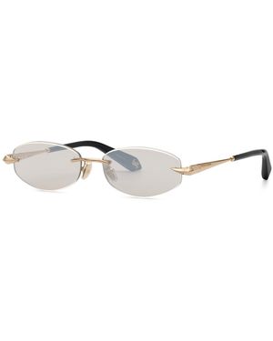 Roberto Cavalli Src207M 300X Sunglasses Metal Squared Normal Mirrored - Black