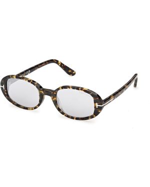 Tom Ford Ft1364 Iggy 55C Sunglasses Acetate Smoke Round Normal - Black
