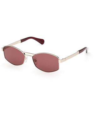 MAX&Co. Mo0139 32S Sunglasses Metal Bordeaux Geometric Normal - Black