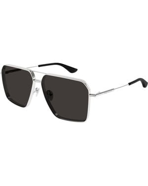 McQueen Am0500S 001 Sunglasses Metal Pilot - Black