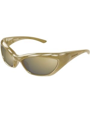 Balenciaga Bb0463S 002 Sunglasses Bio-Injected Bronze Geometric - Black