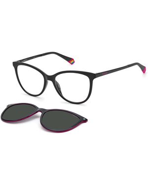 Polaroid Pld 6138/Cs 807/M9 Sunglasses Plastic Cat Eye Clip-On - Black
