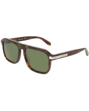 Ferragamo Sf2087S 240 Sunglasses Acetate Squared Normal - Green