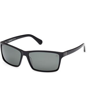 Timberland Tb00032 20D Sunglasses Acetate Smoke Squared Polarized - Black