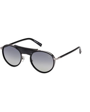 Timberland Tb00090 01D Sunglasses Injected Smoke Pilot Polarized - Black