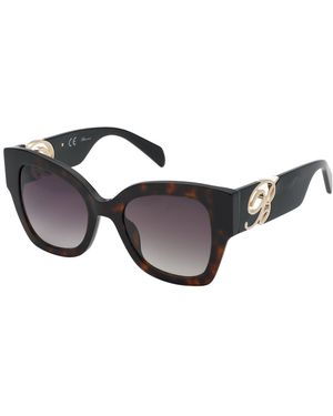 Blumarine Sbm795 0714 Sunglasses Acetate Squared Normal Shaded - Black