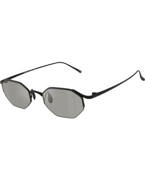 Giorgio Armani Ar6171T 34046G Sunglasses Titanium Squared Mirrored - Black