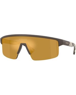 Burberry Be4498 42345A Sunglasses Injected Squared Mirror - Black