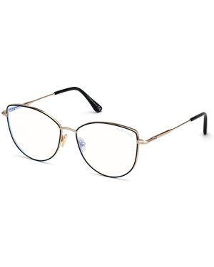 Tom Ford Ft5667-B 005 Optical Frames Metal Cat Eye Normal Anti Light - Black