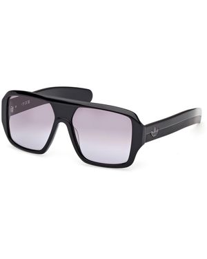 adidas Or0132 01B Sunglasses Acetate Smoke Squared Normal - Black