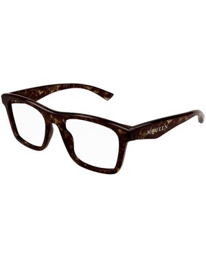 McQueen Am0475O 002 Optical Frames Acetate Transparent Squared - Black