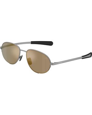 Moncler Me4018 Circuit 10164T Sunglasses Metal Round Normal Mirrored - Black