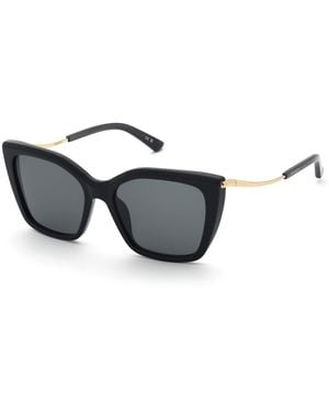 Nina Ricci Snr436 700 Sunglasses Acetate Smoke Squared Normal - Black