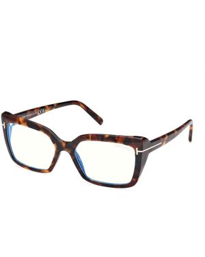 Tom Ford Ft5991-B 052 Optical Frames Acetate Squared Normal - Black