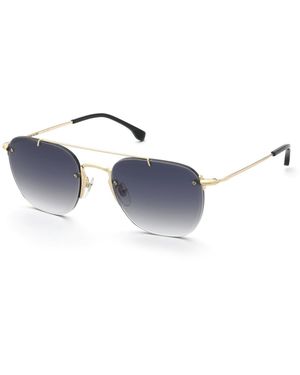 Lozza Sl2434 Gubbio 4 300 Sunglasses Metal Smoke Squared Normal Nuanced - Black