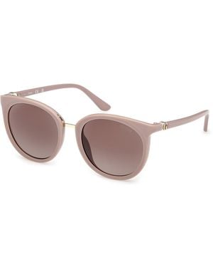 Guess Gu00282 57F Sunglasses Injected Round Normal - Black