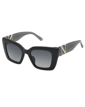 Nina Ricci Snr378 700 Sunglasses Acetate Smoke Squared Normal Shaded - Black