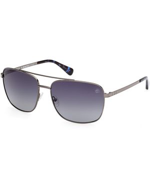 Timberland Tb00044 08D Sunglasses Metal Squared Polarized - Black