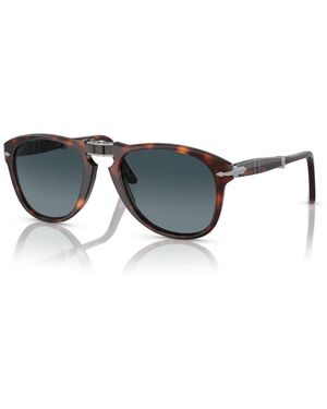 Persol Po0714 Folding 24/S3 Sunglasses Acetate Pilot Polarized Shaded - Black