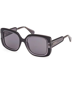 MAX&Co. Mo0096 01A Sunglasses Injected Smoke Squared Normal - Black