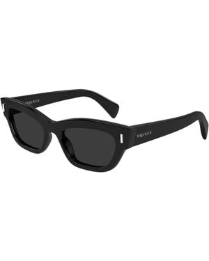 McQueen Am0548S 001 Sunglasses Acetate Cat Eye - Black