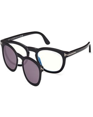Tom Ford Ft5993-B 001 Optical Frames Acetate Round Normal - Black