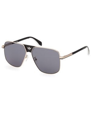 adidas Or0091 32A Sunglasses Metal Smoke Geometric Normal - Black