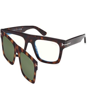 Tom Ford Ft6068-B 052 Optical Frames Acetate Squared Normal - Black