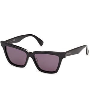 Max Mara Mm0212 01A Sunglasses Acetate Smoke Cat Eye Normal - Black
