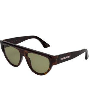 Marni Eml Ziruna Dark Sunglasses Acetate Pilot Normal - Black