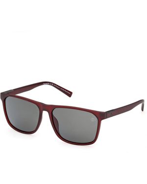 Timberland Tb9312 67D Sunglasses Injected Smoke Squared Polarized - Black