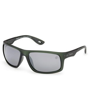 Timberland Tb00034 97D Sunglasses Injected Smoke Squared Polarized - Black