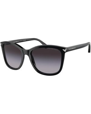 Emporio Armani Ea4060 50178G Sunglasses Acetate Squared Normal Shaded - Black