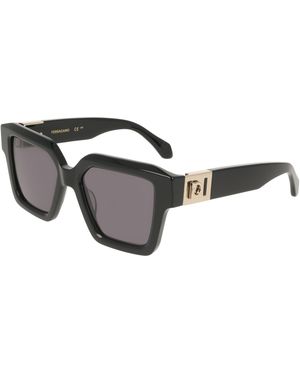 Ferragamo Sf2084S 001 Sunglasses Acetate Squared Normal - Black