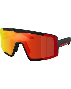 Prada Linea Rossa Ps B07S 1Bo70U Sunglasses Injected Geometric Normal - Red